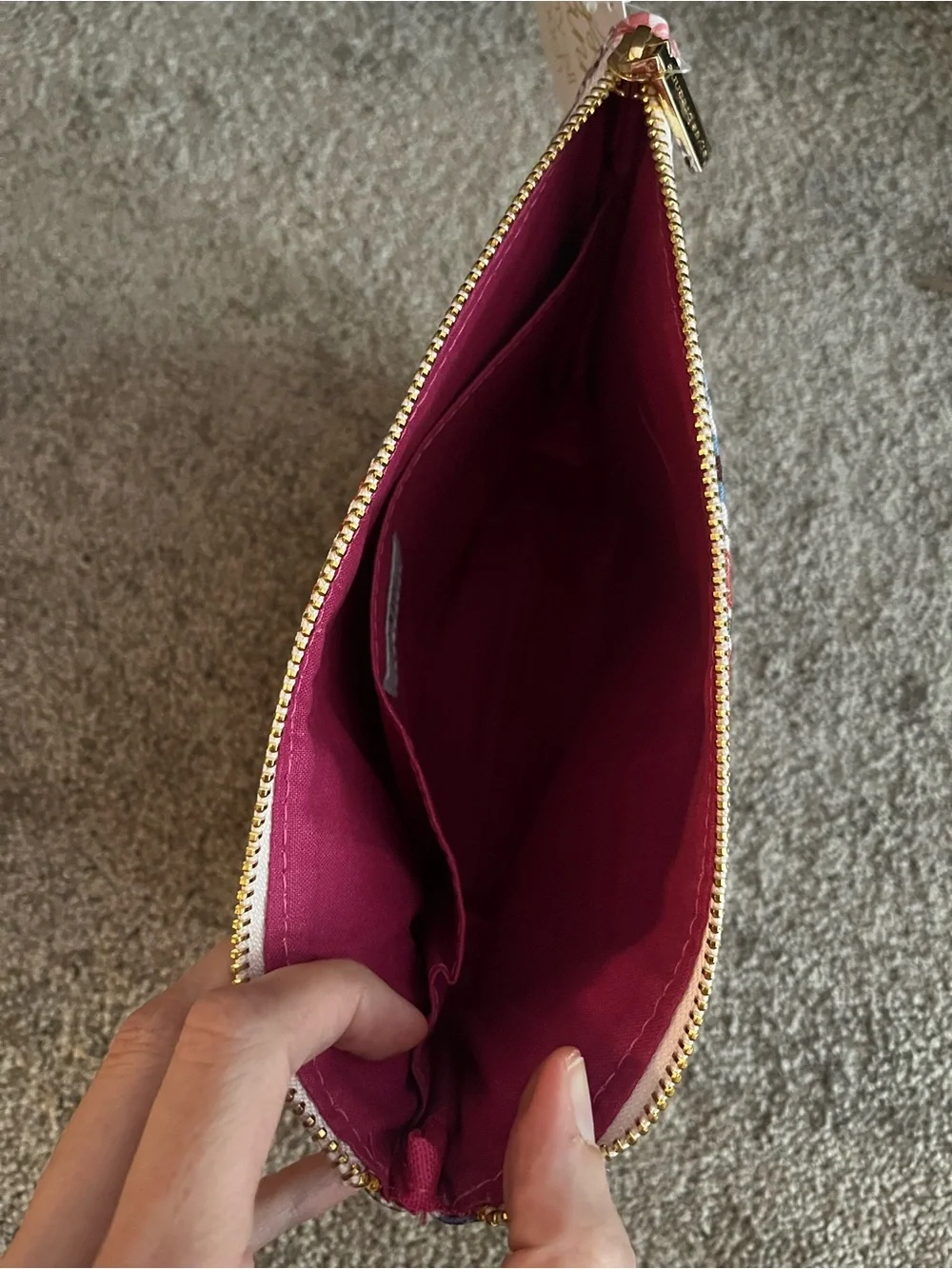 Floral Zip Pouch Cosmetic Bag